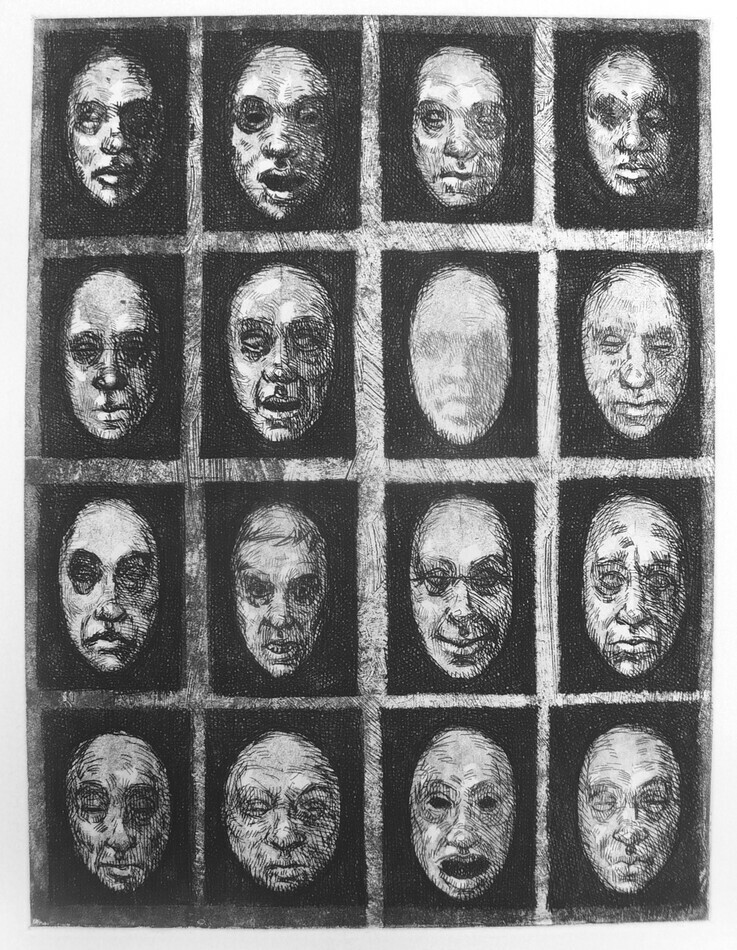 Untitled Faces, Etching, edition of five