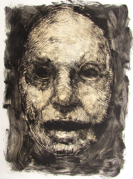 Untitled, drypoint, monoprint, tea, 9x12in. variable edition of five