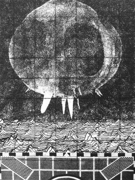 Untitled, drypoint, silkscreen, 9x12in. one of one