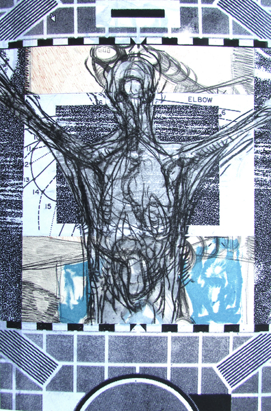 Envision, silkscreen, lithography, drawing, chine colle, 8x12 in., one of one