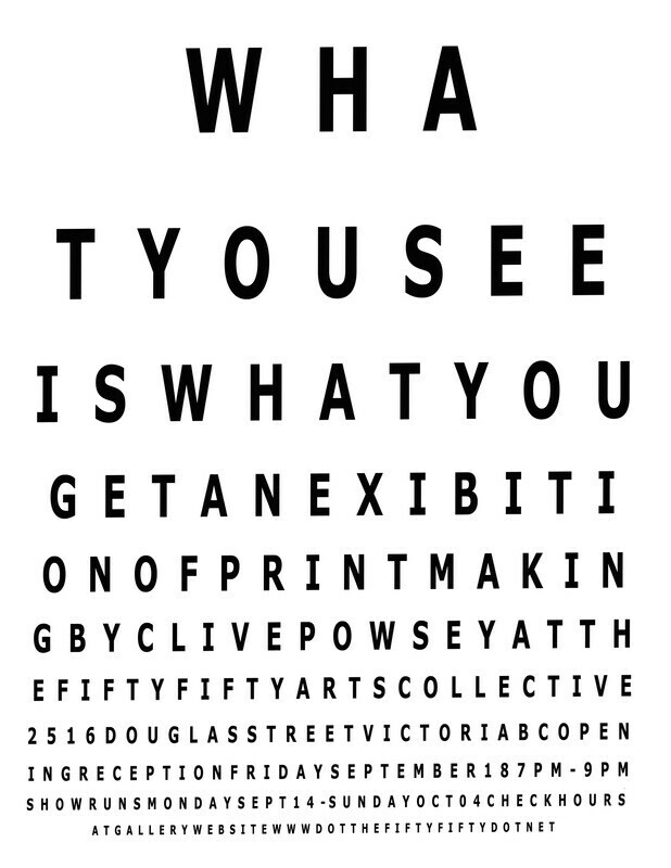 What You See Is What You Get poster for exhibition, digital on bristol board stock, 8.5x11in.