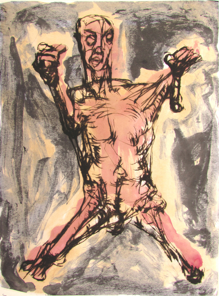 Pow! Drypont, chine colle, watercolour variable edition, 8x12 inches