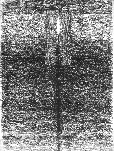 Slit, drypoint, silkscreen, chine colle, 18x24 one-of-one