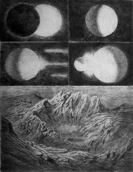 Untitled drypoint, 12x16 approx. one-off