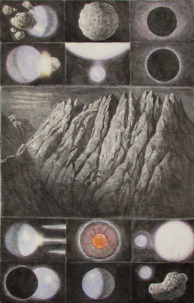 Untitled, drypoint and watercolour, 18x22 approx. one-off