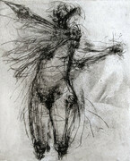 Untitled Figure, drypoint, watercolour, spraypaint, chine colle, edition of 5