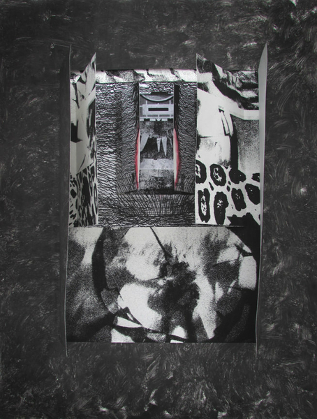 The Future Is Short, monoprint, silkscreen, drypoint, chine colle, 24x32 one-of-one