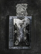 The Way Of All Flesh, drypoint, silkscreen, drawing, chine colle, 24x32in. one of one