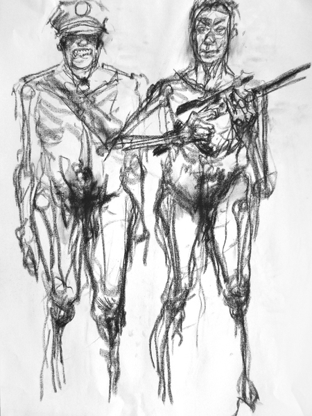 Death Squad, drawing 18x24 in.