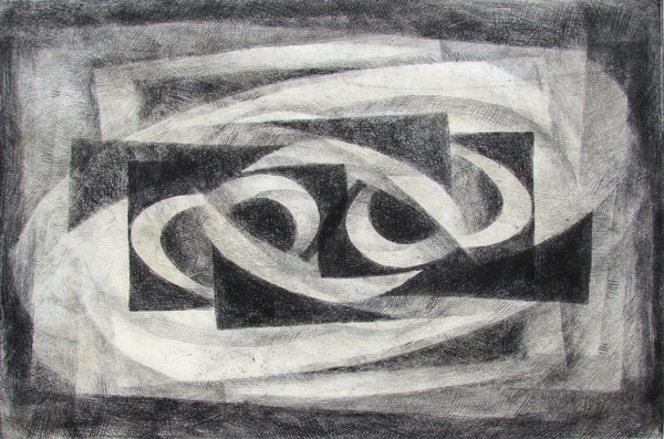 Hyperobject, drypoint, 8x12 inches