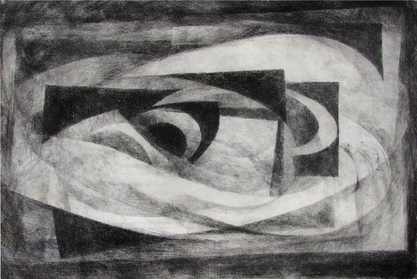 Hyperobject, drypoint, 8x12 inches