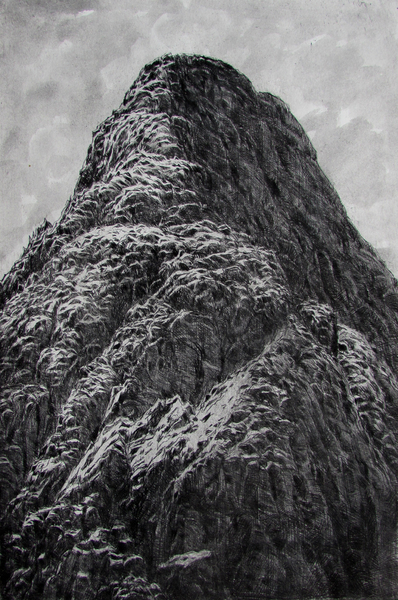 Arrowsmith South Shoulder, 8x12 inch drypoint print with watercolour tint edition of 20