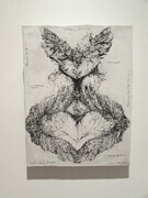 Rattling Napkins, drypoint plaster print, 11x13 inches, one-of-one